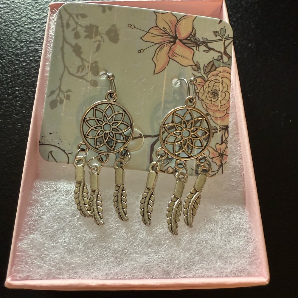 Dreamcatcher Earrings with feathers